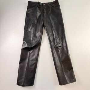 Leather Pants Image Leathers San Francisco Size 32 (34 label) x 29 USA Black